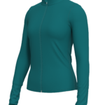 Women's Full Zip Athletic Jacket with Thumbholes running — custom OEM activewear by New Dong Huang