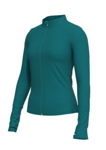 Women's Full Zip Athletic Jacket with Thumbholes running — custom OEM activewear by New Dong Huang