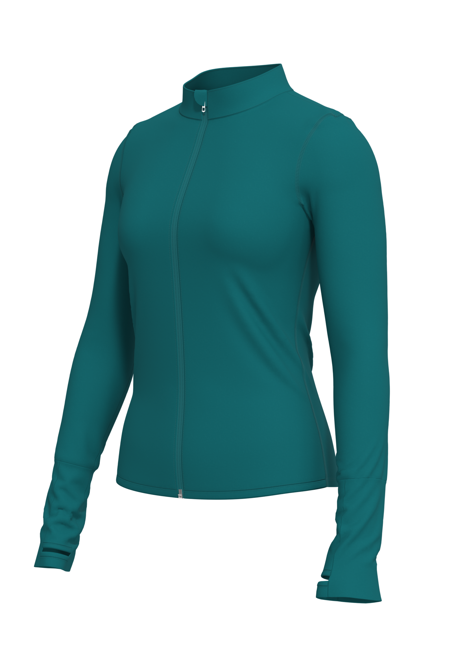 Women's Full Zip Athletic Jacket with Thumbholes running — custom OEM activewear by New Dong Huang