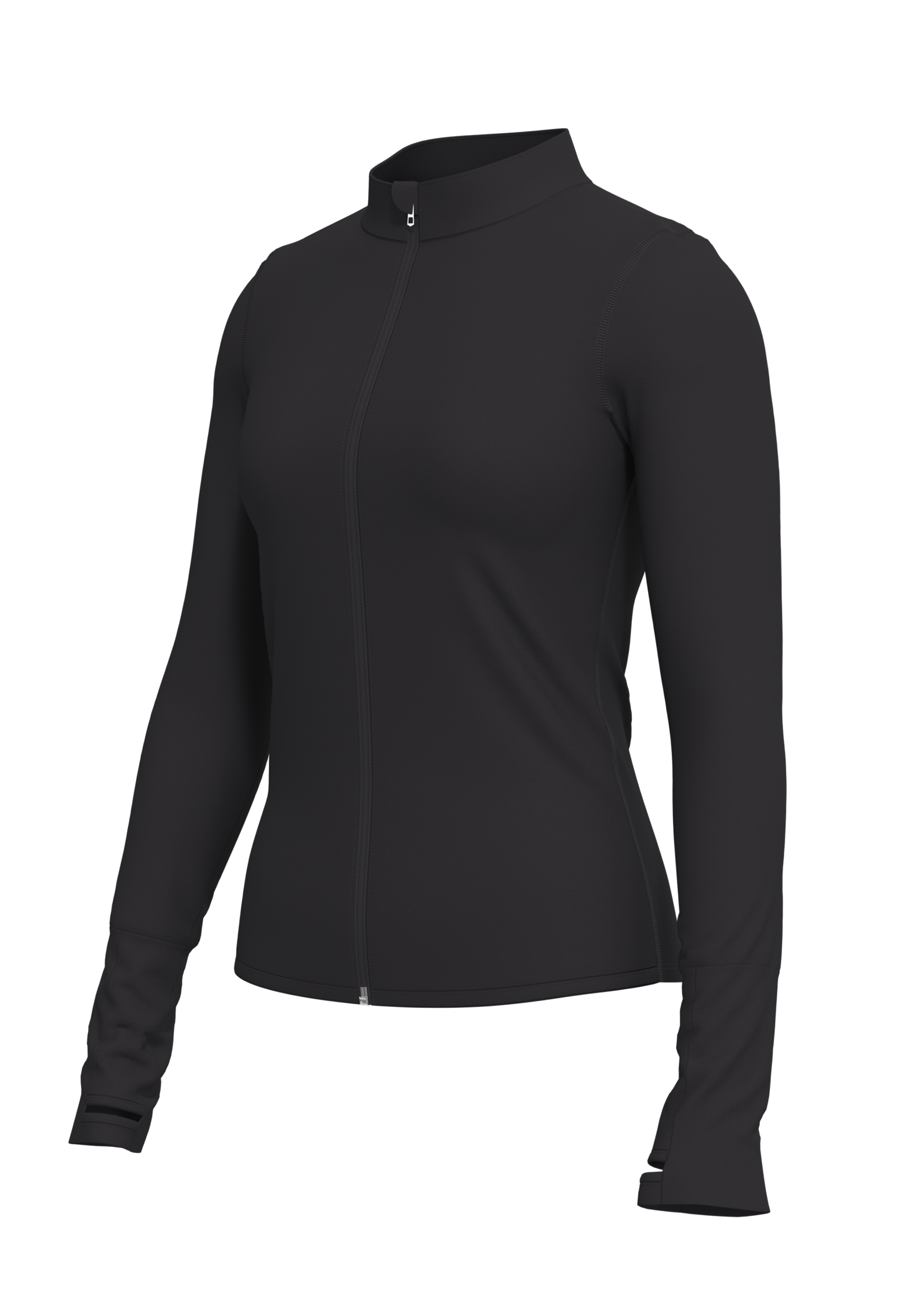 Women's Full Zip Athletic Jacket with Thumbholes running — custom OEM activewear by New Dong Huang
