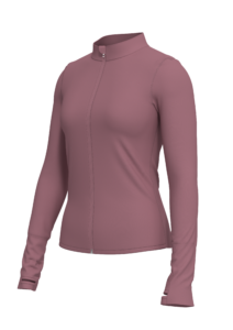 Women's Full Zip Athletic Jacket with Thumbholes running — custom OEM activewear by New Dong Huang