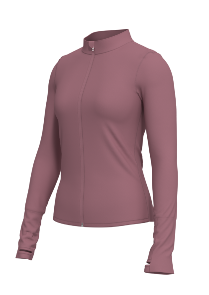 Women's Full Zip Athletic Jacket with Thumbholes running — custom OEM activewear by New Dong Huang