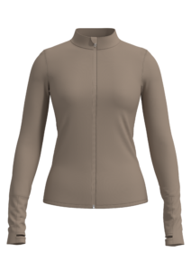 Women's Full Zip Athletic Jacket with Thumbholes running — custom OEM activewear by New Dong Huang