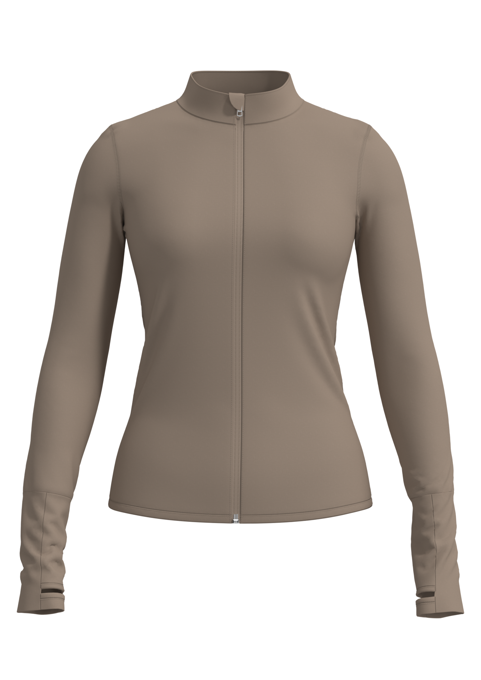 Women's Full Zip Athletic Jacket with Thumbholes running — custom OEM activewear by New Dong Huang