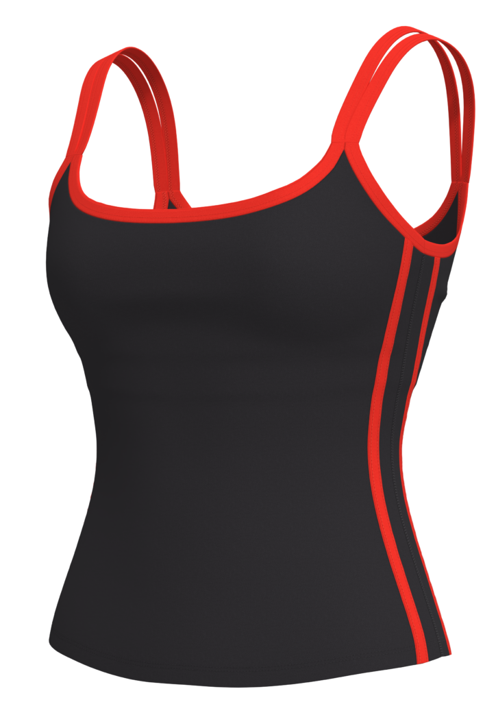 Women’s Contrast Trim Cami Tank Top with Built-In Bra