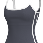 Women's Contrast Trim Cami Tank Top with Built-In Bra yoga — custom OEM activewear by New Dong Huang