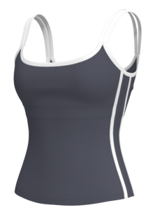 Women's Contrast Trim Cami Tank Top with Built-In Bra yoga — custom OEM activewear by New Dong Huang