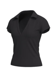 Women's V-Neck Polo Shirt with Short Sleeves running — custom OEM activewear by New Dong Huang