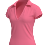Women's V-Neck Polo Shirt with Short Sleeves running — custom OEM activewear by New Dong Huang