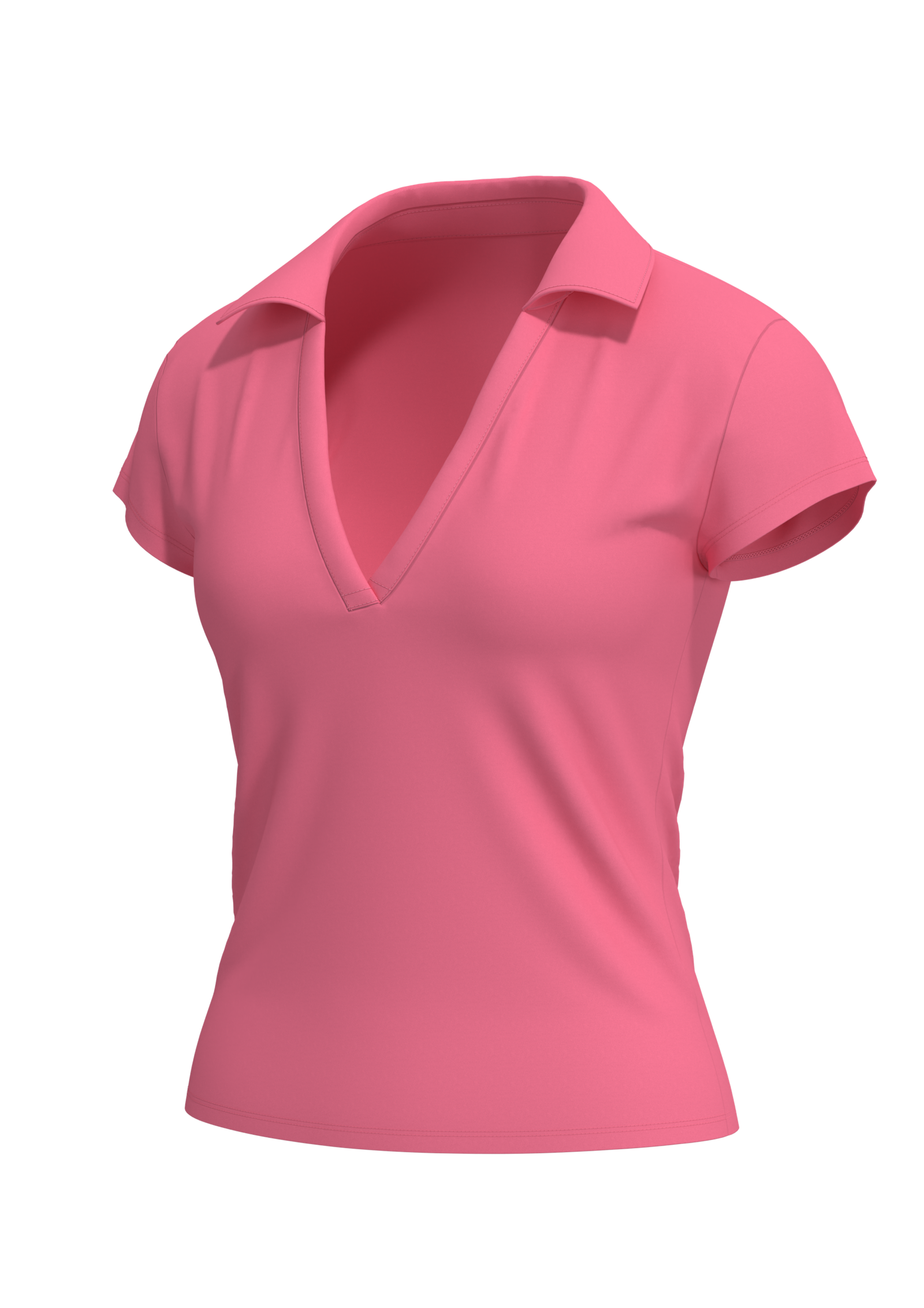 Women's V-Neck Polo Shirt with Short Sleeves running — custom OEM activewear by New Dong Huang