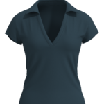 Women's V-Neck Polo Shirt with Short Sleeves running — custom OEM activewear by New Dong Huang