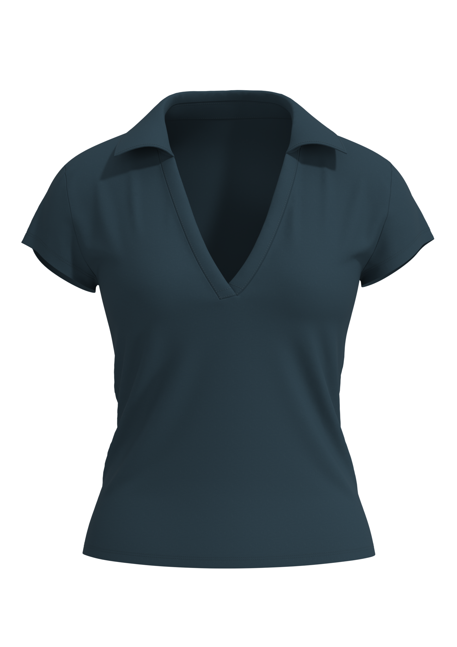Women's V-Neck Polo Shirt with Short Sleeves running — custom OEM activewear by New Dong Huang