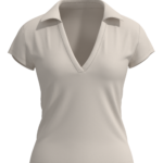 Women's V-Neck Polo Shirt with Short Sleeves running — custom OEM activewear by New Dong Huang