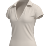 Women's V-Neck Polo Shirt with Short Sleeves running — custom OEM activewear by New Dong Huang