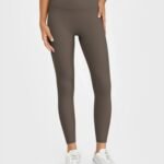 Women's High-Waisted 7/8 Length Leggings running — custom OEM activewear by New Dong Huang