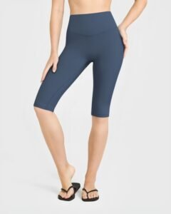 Women's High-Rise Knee-Length Biker Shorts yoga — custom OEM activewear by New Dong Huang