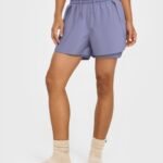 Women's 2-in-1 Running Shorts with Smocked Waistband running — custom OEM activewear by New Dong...