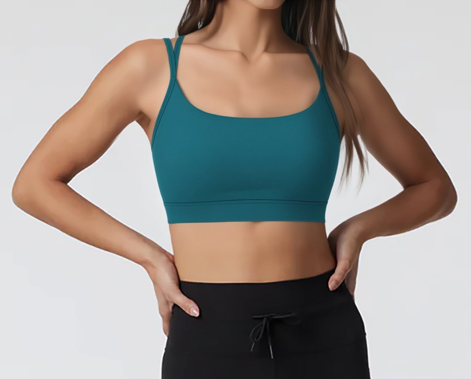 Women's Y-Back Sports Bra with Scoop Neckline yoga — custom OEM activewear by New Dong Huang