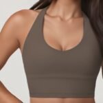 Women's Racerback Crop Tank with Built-In Bra yoga — custom OEM activewear by New Dong Huang