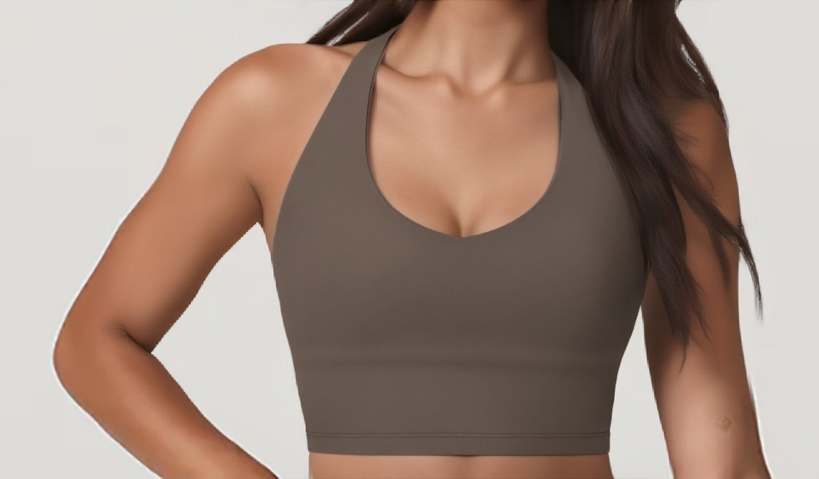 Women's Racerback Crop Tank with Built-In Bra yoga — custom OEM activewear by New Dong Huang
