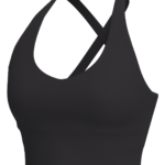 Women's Racerback Crop Tank with Built-In Bra yoga — custom OEM activewear by New Dong Huang