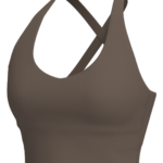 Women's Racerback Crop Tank with Built-In Bra yoga — custom OEM activewear by New Dong Huang