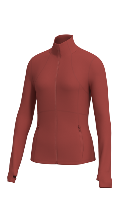 Women's Full Zip Athletic Jacket with Thumbholes and Pockets outdoor — custom OEM activewear by...