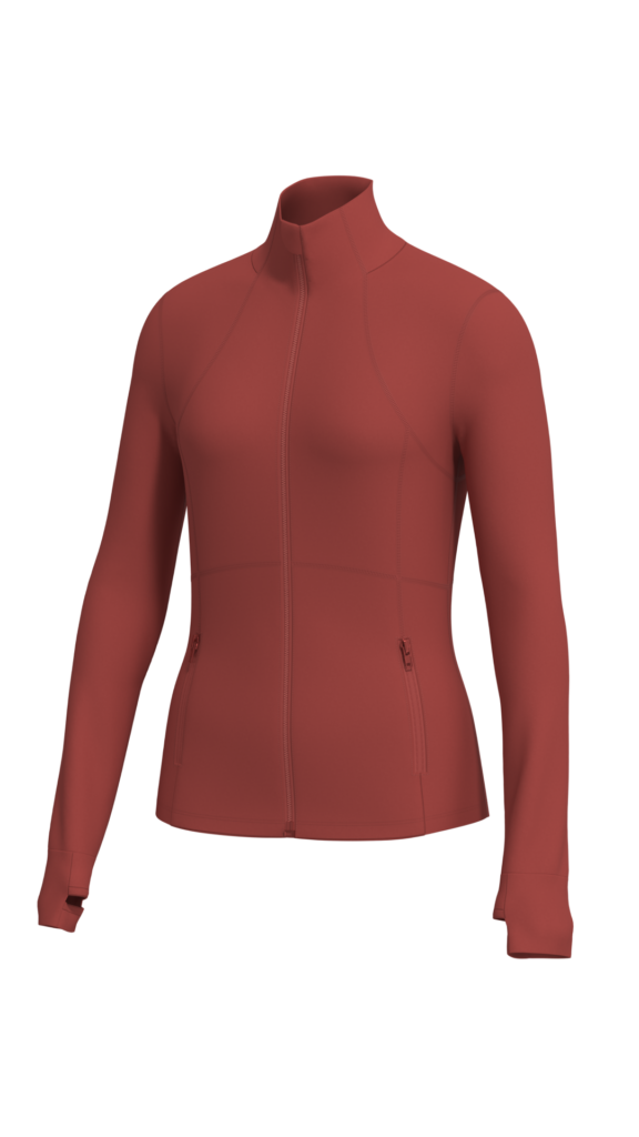 Women’s Full Zip Athletic Jacket with Thumbholes and Pockets