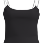 Women's Double Strap Cami Tank Top with Contrast Binding running — custom OEM activewear by New...