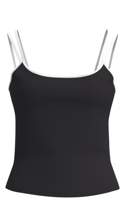 Women's Double Strap Cami Tank Top with Contrast Binding running — custom OEM activewear by New...