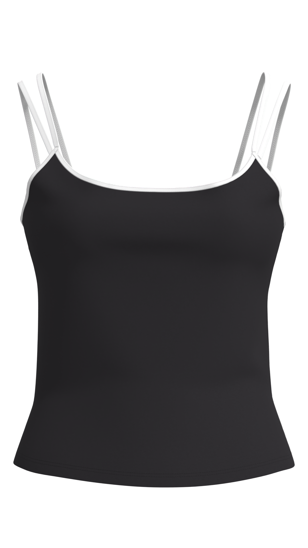 Women's Double Strap Cami Tank Top with Contrast Binding running — custom OEM activewear by New...