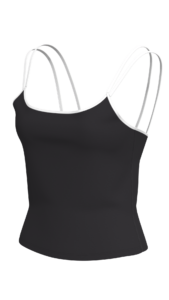 Women's Double Strap Cami Tank Top with Contrast Binding running — custom OEM activewear by New...