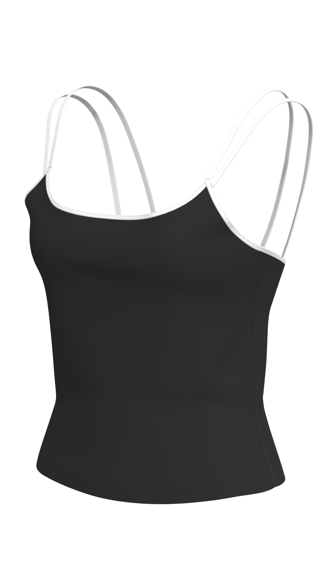 Women's Double Strap Cami Tank Top with Contrast Binding running — custom OEM activewear by New...