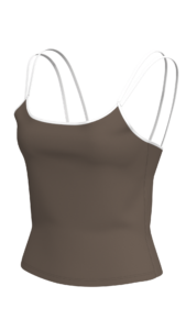Women's Double Strap Cami Tank Top with Contrast Binding running — custom OEM activewear by New...