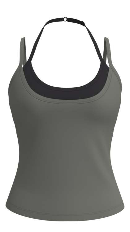 Women's Scoop Neck Tank Top with Contrast Bra Lining running — custom OEM activewear by New Dong...