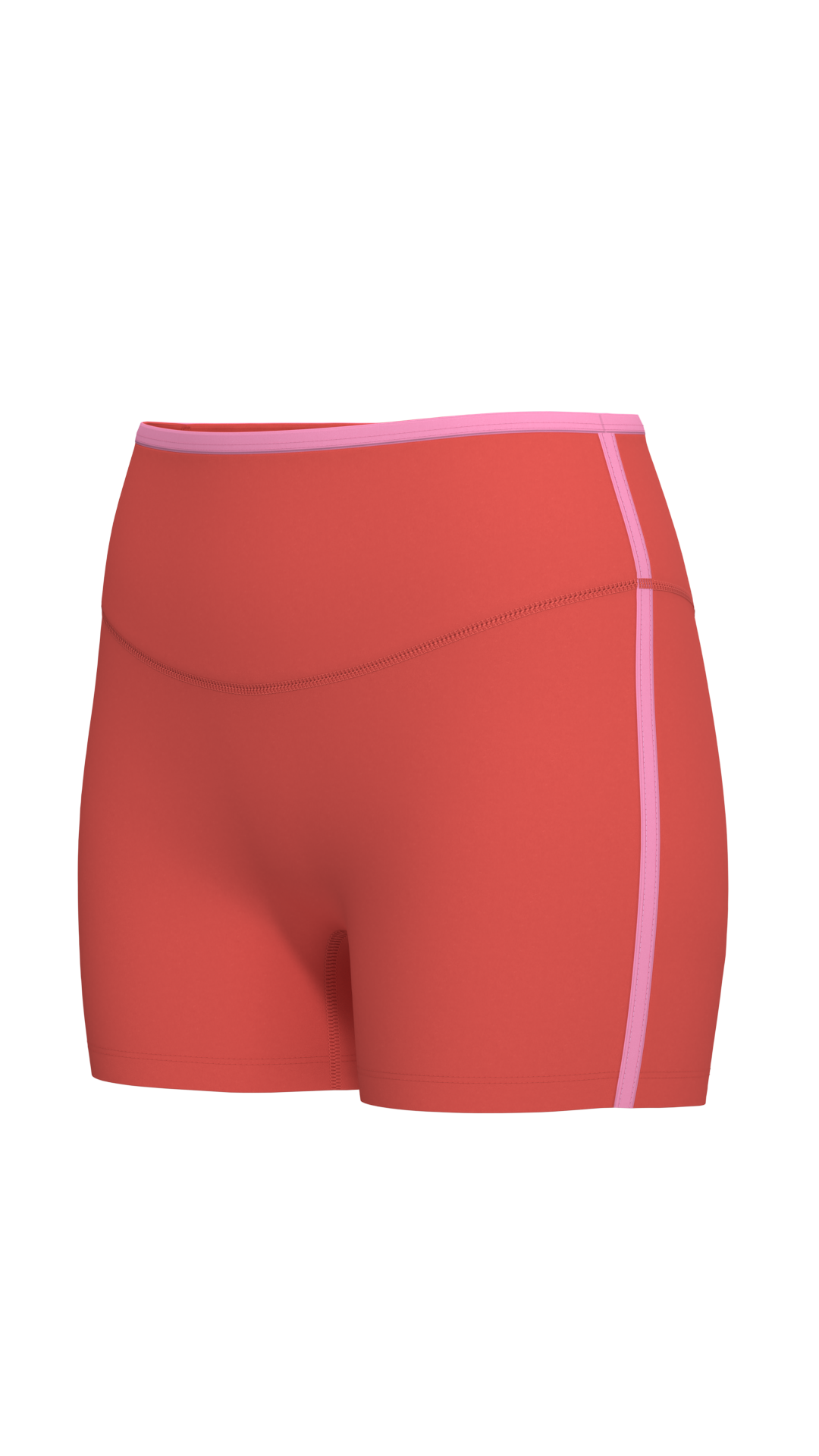 Women's High-Rise Bike Shorts with Contrast Waistband Trim running — custom OEM activewear by...