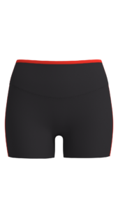 Women's High-Rise Bike Shorts with Contrast Waistband Trim running — custom OEM activewear by...