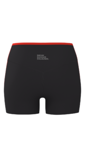 Women's High-Rise Bike Shorts with Contrast Waistband Trim running — custom OEM activewear by...