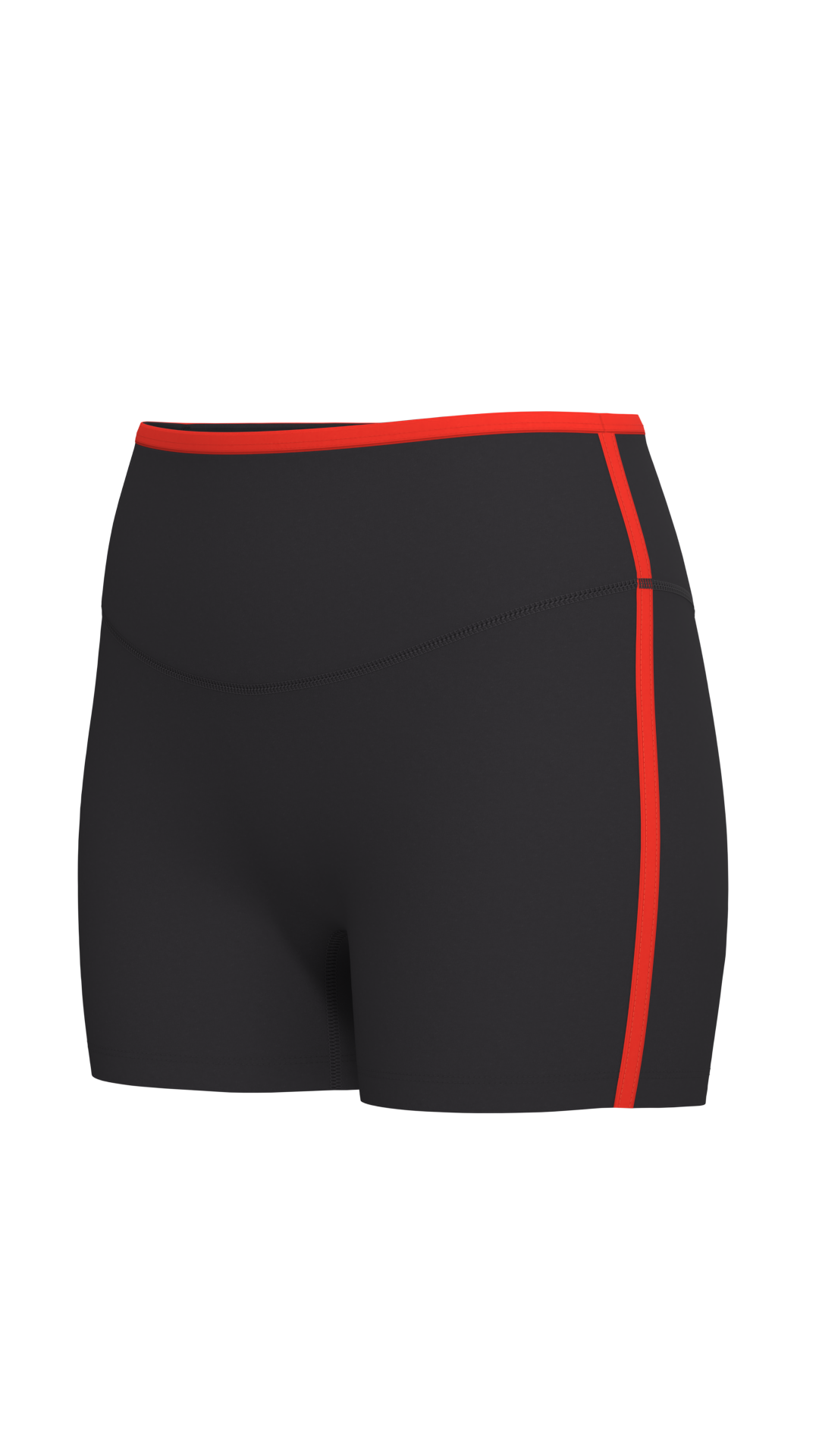 Women's High-Rise Bike Shorts with Contrast Waistband Trim running — custom OEM activewear by...