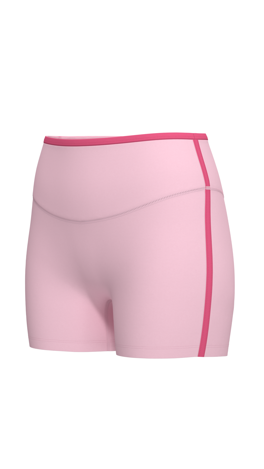 Women's High-Rise Bike Shorts with Contrast Waistband Trim running — custom OEM activewear by...