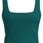 Women's Square Neck Tank Top with Built-In Bra running — custom OEM activewear by New Dong Huang