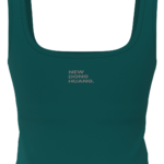 Women's Square Neck Tank Top with Built-In Bra running — custom OEM activewear by New Dong Huang