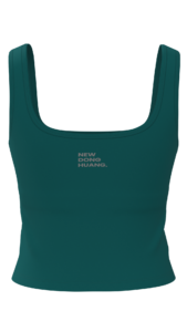 Women's Square Neck Tank Top with Built-In Bra running — custom OEM activewear by New Dong Huang