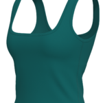 Women's Square Neck Tank Top with Built-In Bra running — custom OEM activewear by New Dong Huang
