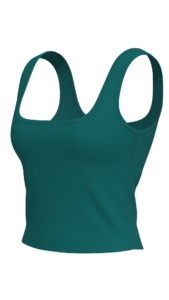Women's Square Neck Tank Top with Built-In Bra running — custom OEM activewear by New Dong Huang