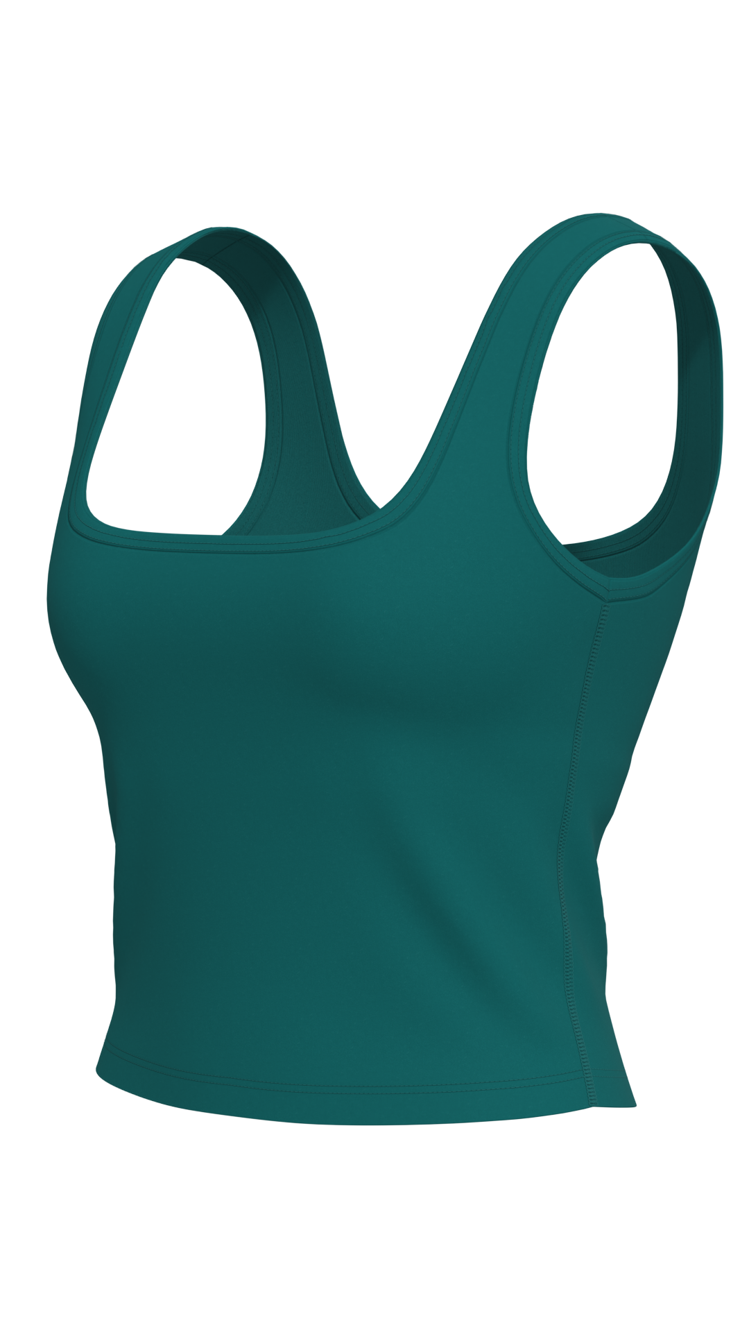Women's Square Neck Tank Top with Built-In Bra running — custom OEM activewear by New Dong Huang