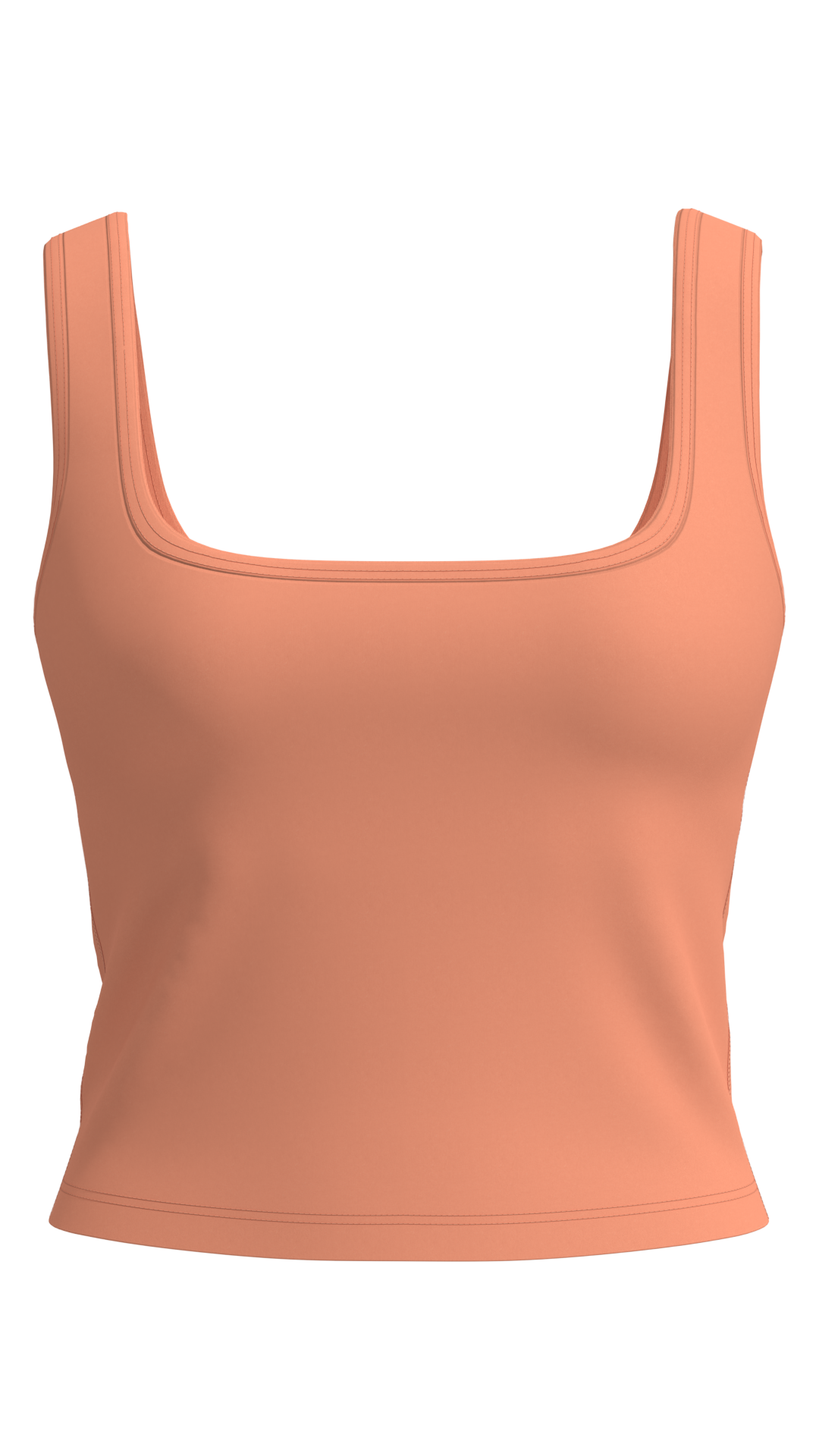 Women's Square Neck Tank Top with Built-In Bra running — custom OEM activewear by New Dong Huang