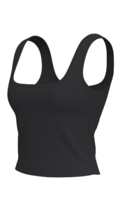 Women's Square Neck Tank Top with Built-In Bra running — custom OEM activewear by New Dong Huang