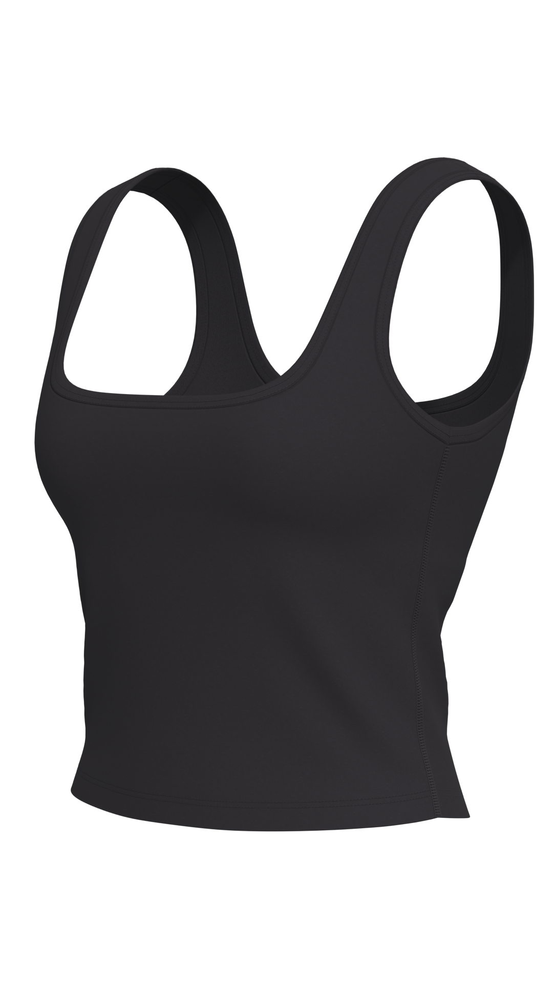 Women's Square Neck Tank Top with Built-In Bra running — custom OEM activewear by New Dong Huang