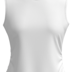Women's Ribbed Mock Neck Sleeveless Tank Top running — custom OEM activewear by New Dong Huang
